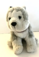 FAO Schwarz Siberian Husky Puppy Dog Plush 2018 Stuffed Animal Toy 14 x 9 Gift