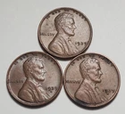 1939 P D S LINCOLN WHEAT PENNY BETTER GRADE 3 COIN SET #C7918