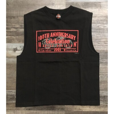 #ad #ad Harley Davidson Mens XL Milwaukee Wisconsin Tank Top Shirt Black $19.95
