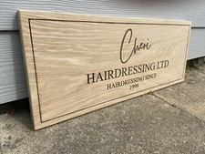 Letrero de casa de roble personalizado, placa con nombre de madera para exteriores grabada personalizada