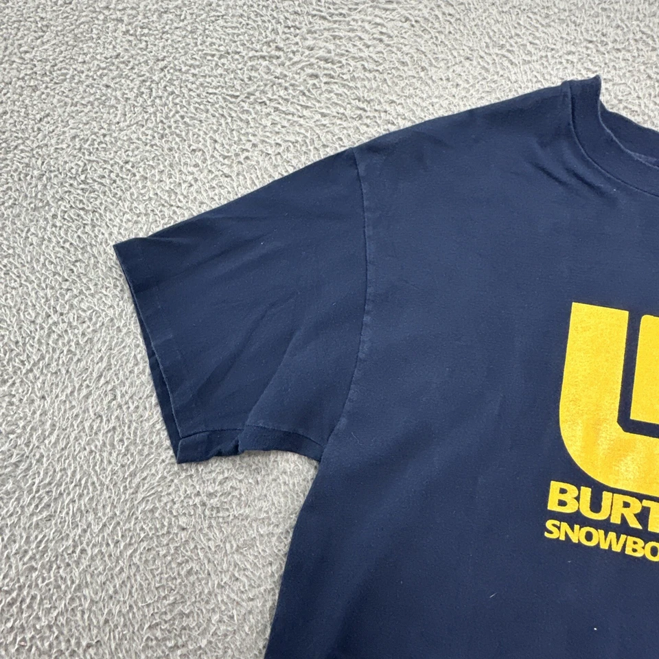 Camiseta vintage Burton Snowboards azul puntada única hecha en Estados Unidos Hanes Beefy T Foto 4 de 4