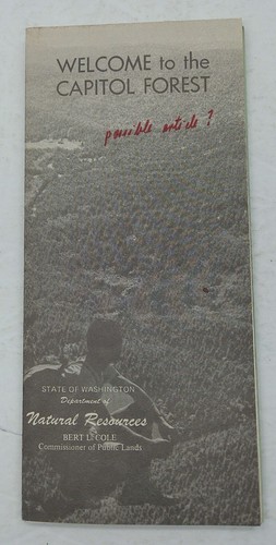 Vintage "Capitol Forest" Olympia WA Karte um 1970 Washington State - Bild 1 von 3