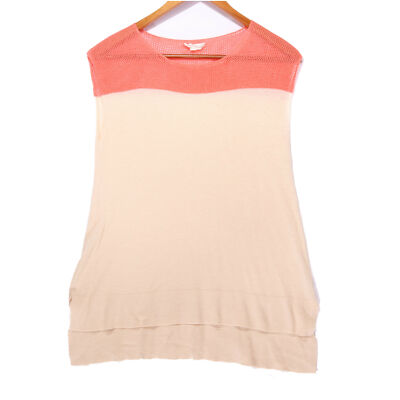 Hem & Thread Women's Beige Knit Sleeveless Top - Size Small