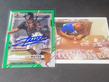 Luis Matos Giants Auto Signed 2021 1st Bowman Green Base Paper /99