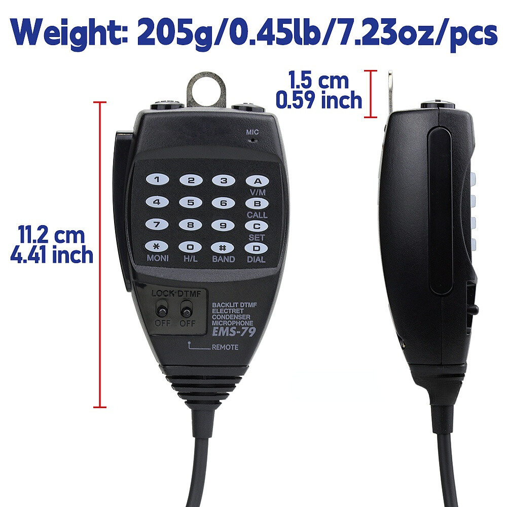 EMS-79 8Pin Backlit Speaker Microphone for ALINCO DR-735 DR-735R