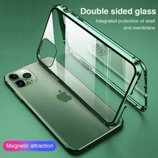 360  Case For iPhone 17 16 15 14 12 X 7 Magnetic Adsorption Tempered Glass Cover