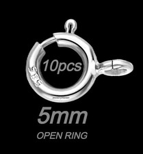 10 5mm 14k STANDARD WEIGHT Solid White Gold Spring Ring Clasp OPEN Jump Italy