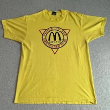 Vintage Screen Stars Shirt Adult Medium Yellow Single Stitch Spell Out Mens 90s