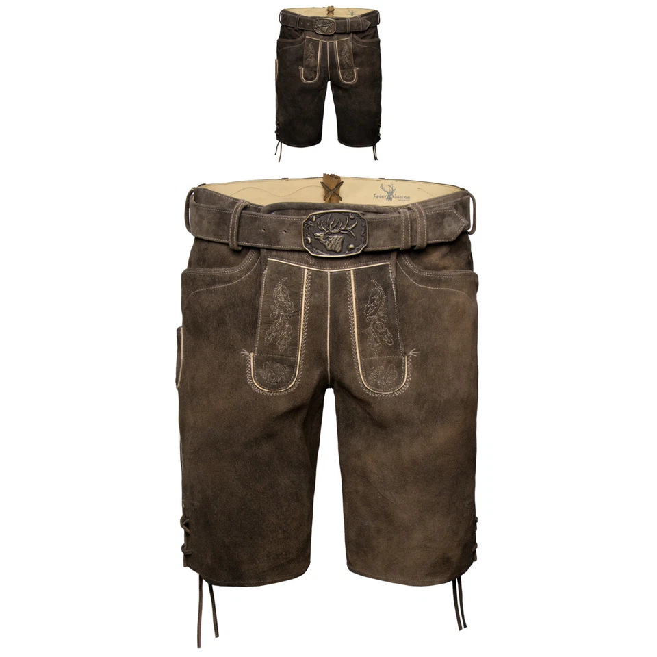 Spieth & Wensky Veit Pantalon en Cuir avec Ceinture Homme Bavarois Costume - Photo 1/1
