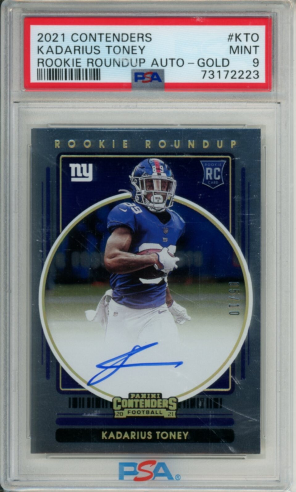 Kadarius Toney Panini Contenders Rookie Roundup Autographs #KTO Gold