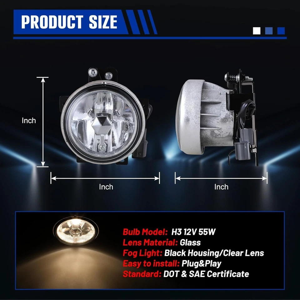 Luces antiniebla para Honda Element 2003-2006 lente transparente de fábrica con kits de interruptor de cableado Foto 4 de 4