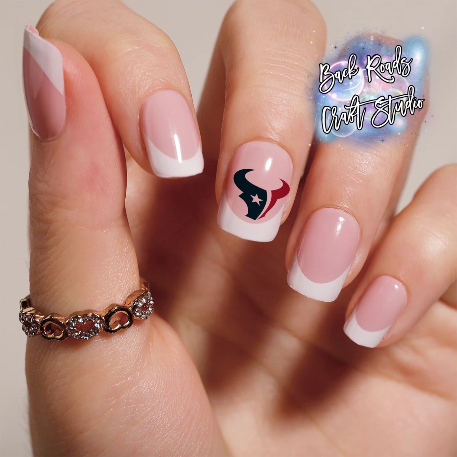 Houston Texans Football Waterslide Nail Decals Set of 50 Instructions & Bonus