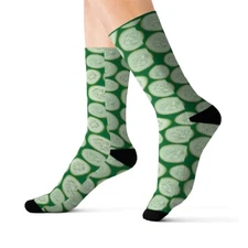 Cucumbers Funny Vegi Fresh Cool Gift for Brother Sister Sublimation Socks