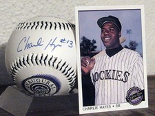 ROCKIES CHARLIE HAYES AUTOGRAPHED BALL