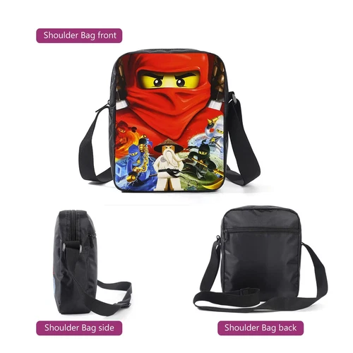 Ninjago Anime 3tlg/Set Rucksack Schüler Schule Umhängetasche Backpack Kinder 2024 - Bild 16 von 33
