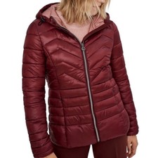 Noize Maisie Vegan Down Lightweight Puffer Jacket In Burgundy Red Medium