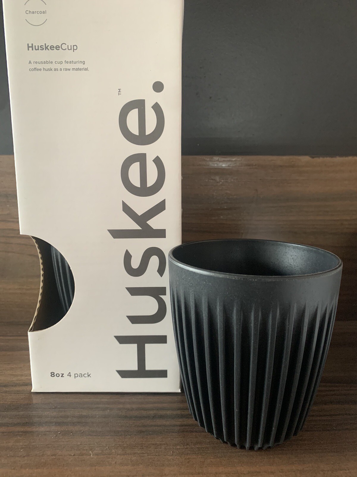 Tazza da caffè Black Huskee 8 once, riutilizzabile ed ecologica