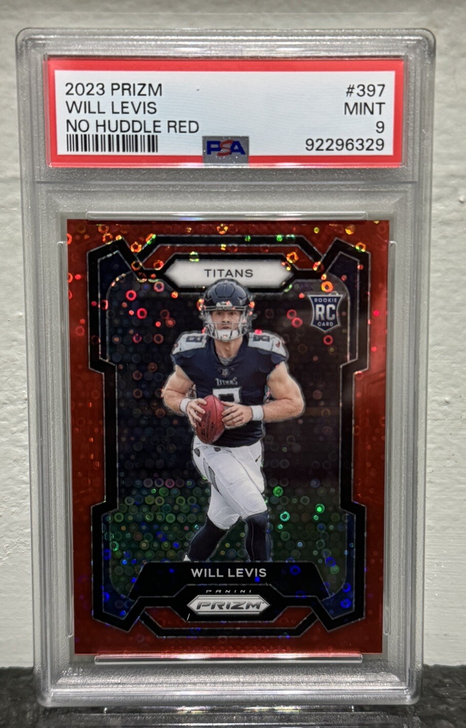 Will Levis 2023 Panini No Huddle Red Prizm #397 RC Rookie /70 PSA 9 Titans