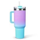 40oz Stainless Steel Tumbler With Handle & Straw Insulated Travel Mug Coffee Cup