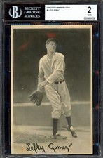 LEFTY GOMEZ ~ 1939 Goudey Premiums R303B Baseball Jumbo Card ~ Graded BGS 2 GOOD
