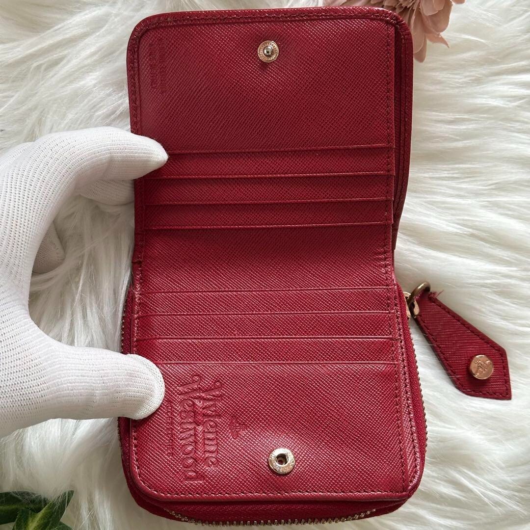 Vivienne Westwood Wallet Bi-fold Zipper Red Orb No Box