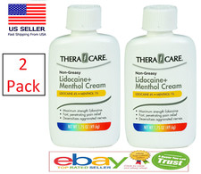2 pack Thera Care Maximum Strength Lidocaine Cream Numbs Away Pain Long-Lasting