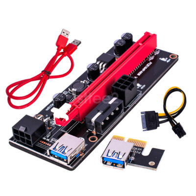 4pcs New VER009S PCI-E 1x to 16x USB3.0 GPU Riser Card Extender Adapter Mining