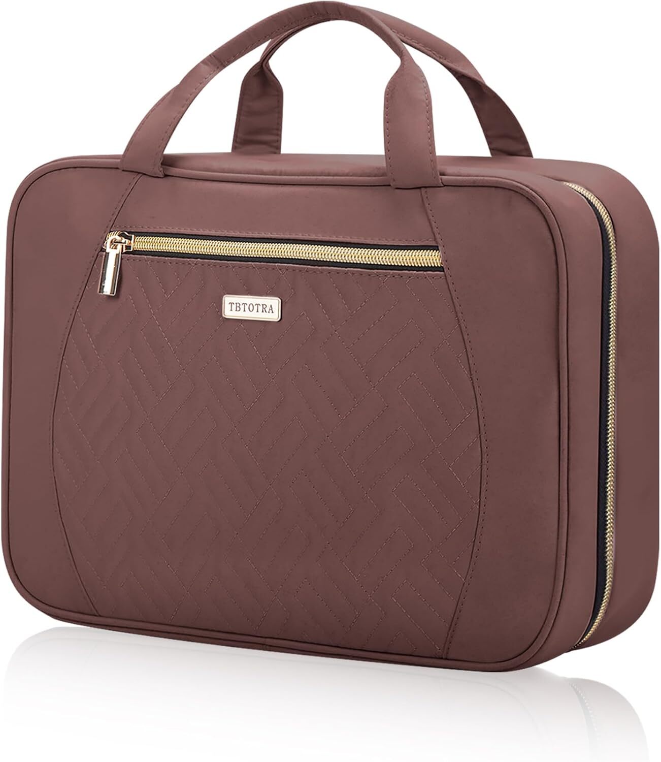 Toiletry Bag Travel with Hanging Hook, Water-resistant Medium, Rosewood-image