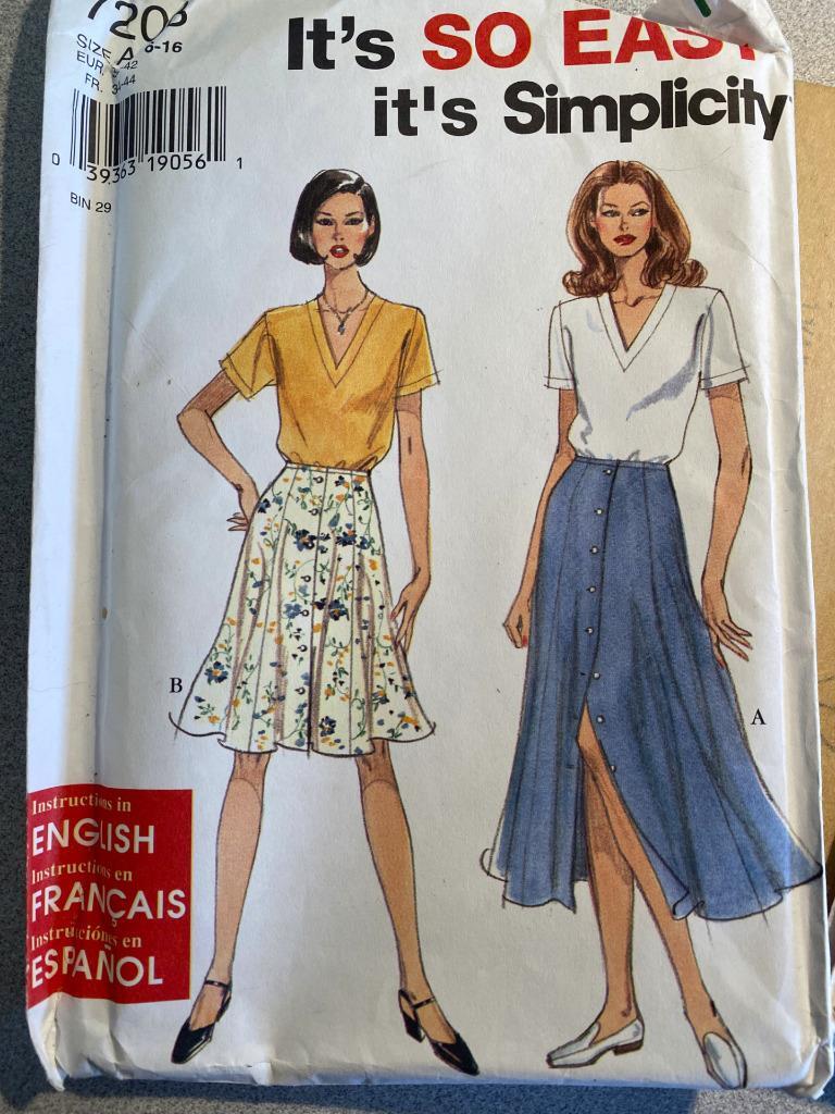 Vintage Simplicity Sewing Pattern 7208 – Misses’ Skirt in 2 Lengths ...