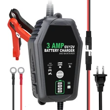 3000mA 6V 12V Fully Automatic Battery Charger Maintainer for Car Lithium LiFePO4
