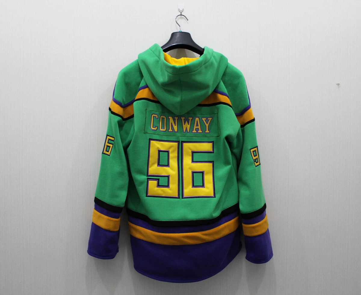 Charlie Conway #96 Mighty Ducks Movie Jersey Hoodie Hooded Sweatshirt  Sweater 