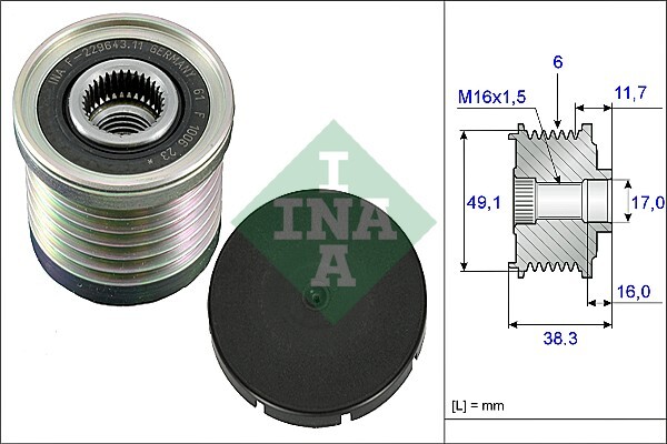 INA 535 0030 10 Generatorfreilauf For Mitsubishi Nissan Opel Renault Vauxhall V-image