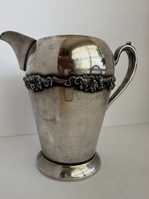 Academy Copper on Silver 8.5'' decorated with Vine, Grapes and Leaves #205