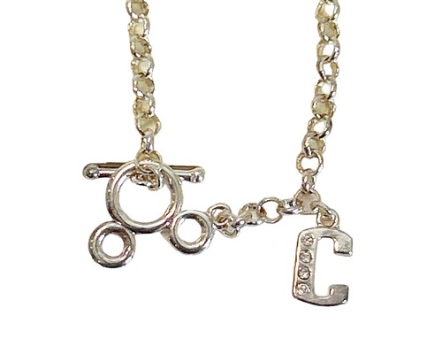 Disney Parks Mickey Mouse Toggle "C" Initial Charm Rose Tone Bracelet NWOT - Picture 2 of 5