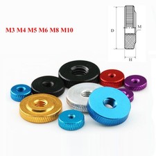 Thin Type Knurled Thumb Nut M3 M4 M5 M6 M8 M10 Aluminum Alloy Hand Grip Knob Nut