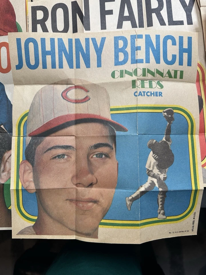 Conjunto completo de pôsteres 1970 Topps todos os 24 mini pôsteres Clemente, Brock, rosa - Imagem 4 de 4