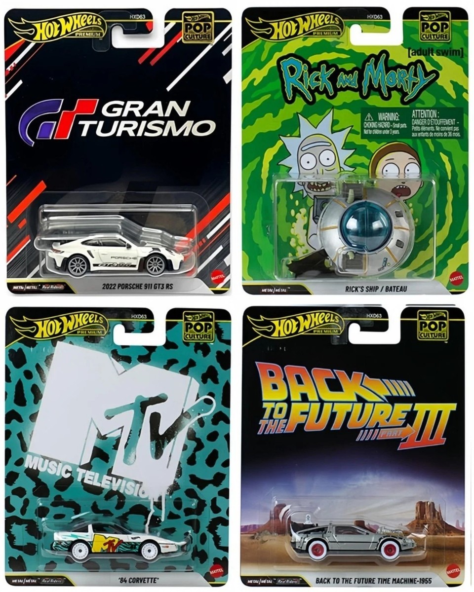 Hot Wheels Premium Pop Culture P Case Set of 4 Cars, HXD63-956P | eBay