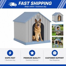 Fancyango Large Dog House Outdoor Indoor for Medium Large Dogs, Sturdy Plastic