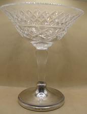 Birmingham 1990 Sterling Silver & Crystal Comport / Sweet Meat Dish