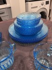 35 pc FORTECRISA MEXICO Azure ICE BLUE Ribbed Din & Salad Plates, Bowls Cups — photo 9