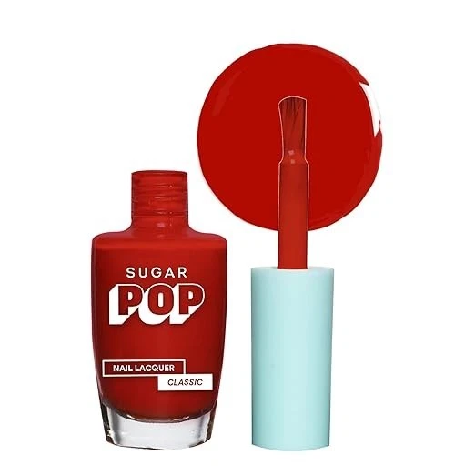 SUGAR POP Nail Lacquer 18 Red Rum (Bright Red) | Dries In 45 Seconds | Chip-Resi