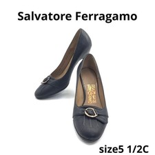 Salvatore Ferragamo Pump Gold Hardware Women Pre-Owned Pink Gold Black