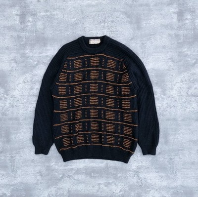 Vintage Kilspindie of Scotland Men Pure New Wool Sweater Nordic Pullover Herren