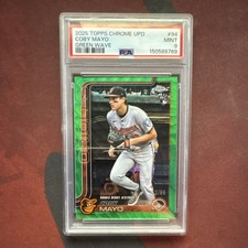 Topps 2025 Chrome Update Coby Mayo Green Wave #USC94 /99 PSA 9 Orioles
