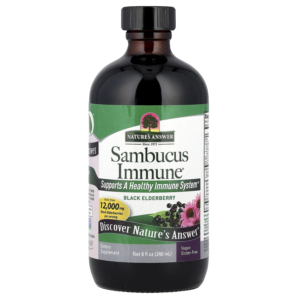 Nature s Answer Sambucus Immune 12 000 mg 8 fl oz 240 ml sin alcohol, Foto 3 de 3
