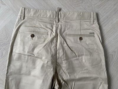 100% ORIGINAL DSQUARED CHINO HERREN CROPPED HOSE JEANS BEIGE SKATER W.NEU