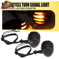 2PCS Universal Motorcycle Amber Turn Signal Indicator Light For Yahama Bobber