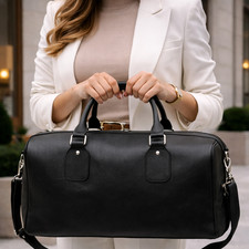 100% Genuine Leather Duffle TRAVEL Bag Carry on Luggage Weekend Handbag  200614