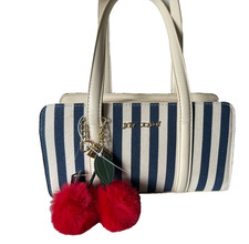 NWT $94 Betsey Johnson Striped Satchel with H...