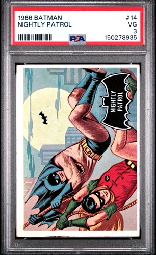 1966 Topps Batman Black Bat #14 Nightly Patrol — PSA 3